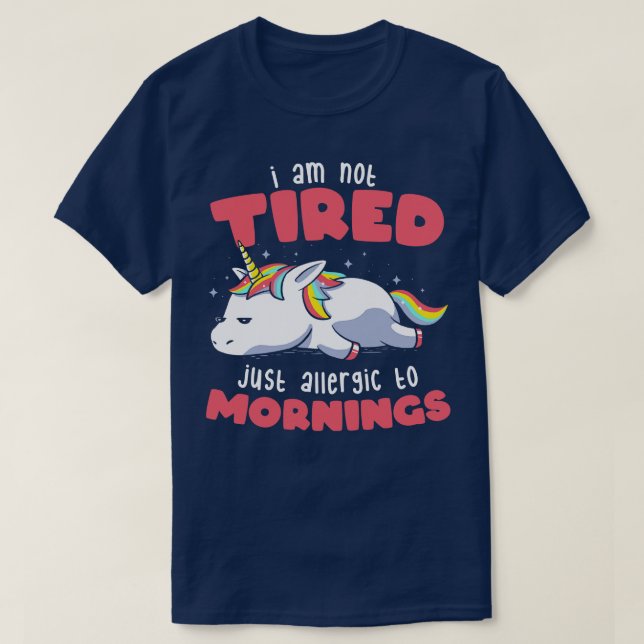 Camiseta No cansada, solo alérgica por las mañanas (Diseño del anverso)