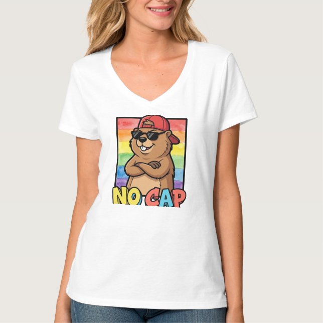 Camiseta No Cap Capybara – Funny Capybara Meme Streetwear  (Anverso)