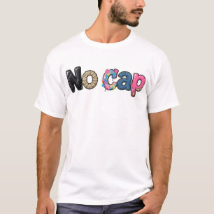 Camiseta "No Cap" Estilo Mixto de Cuero, Joyería de Oro, Gr