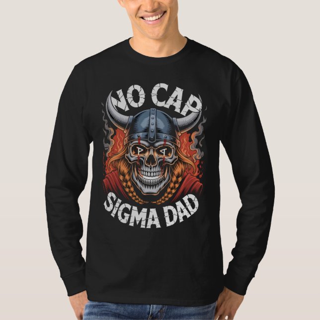 Camiseta No Cap Sigma Dad Viking Skull Tee for Fathers (Anverso)