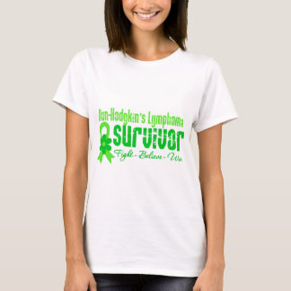 Camiseta No cinta de la flor del superviviente del linfoma