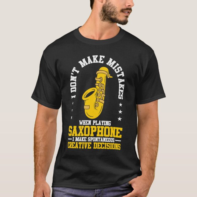 Camiseta No cometo errores al jugar a una pla saxofónica (Anverso)
