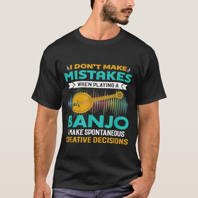 Camiseta No cometo errores al tocar música banjo (Anverso)
