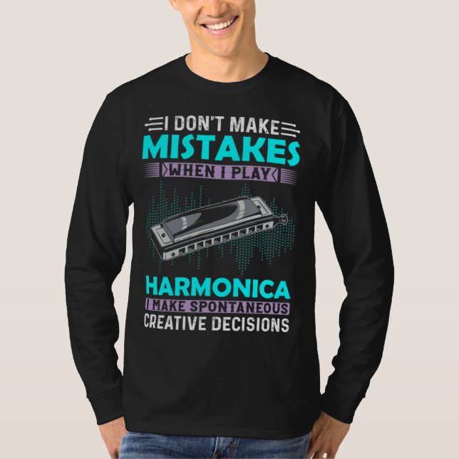 Camiseta No cometo errores cuando toco música de armónica (Anverso)
