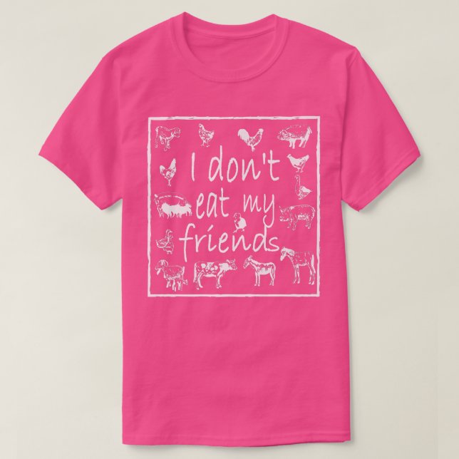 Camiseta No como a mis amigos vegetarianos (Diseño del anverso)