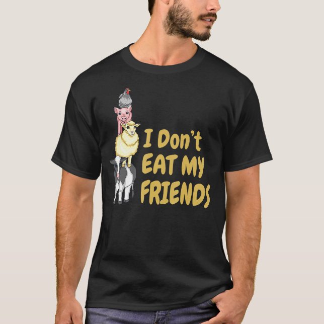 Camiseta No como a mis amigos vegetarianos veganos (Anverso)