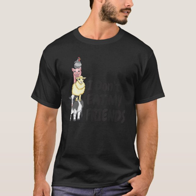 Camiseta No como a mis amigos vegetarianos veganos 1 (Anverso)