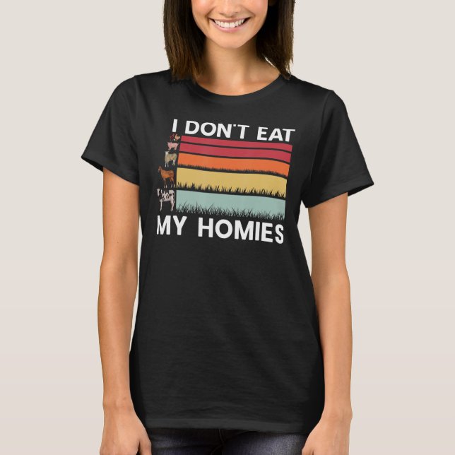 Camiseta No como mi comida vegetariana de casa (Anverso)