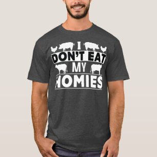 Camiseta No como mi estilo de vida saludable con comida veg