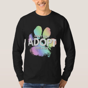 Camiseta No comprar Adoptar Salvar un Gato Perro de Vida Re