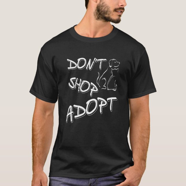 Camiseta No comprar adoptar una adopción pro Mascota (Anverso)