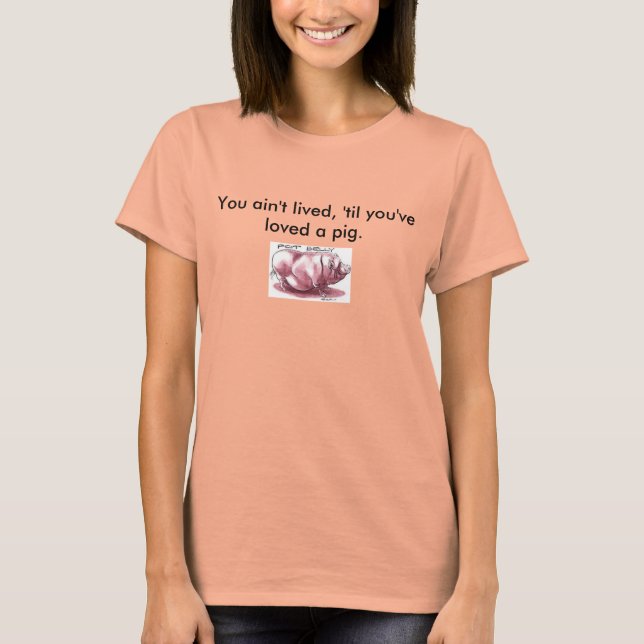 Camiseta No compres la mentira. Adopta un cerdo de rescate. (Anverso)