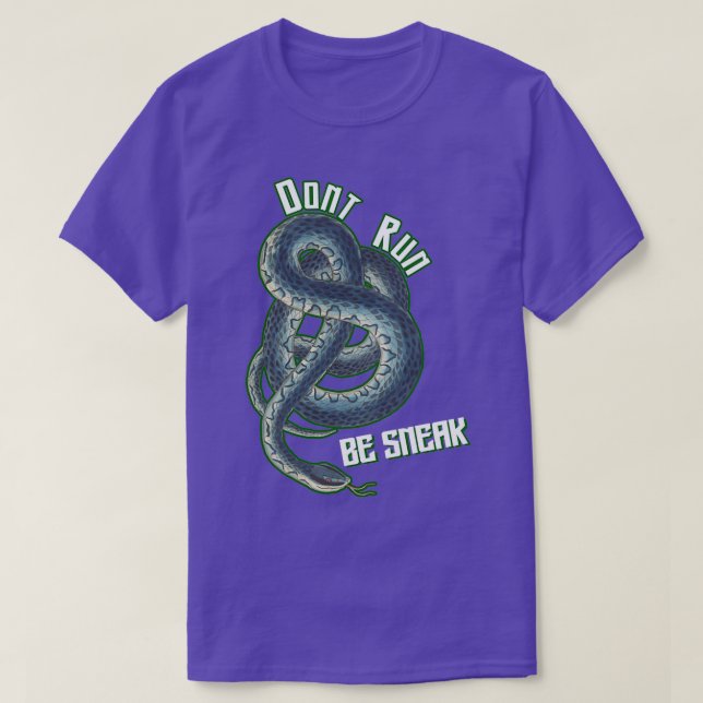 Camiseta No corran, serpiente furtiva (Diseño del anverso)