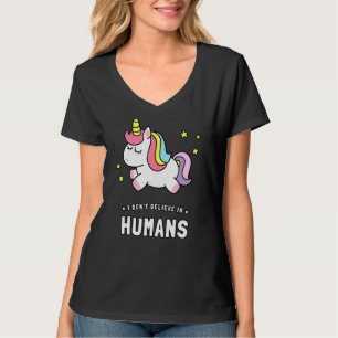 Camiseta No creo en el arcoiris de Unicornio humano