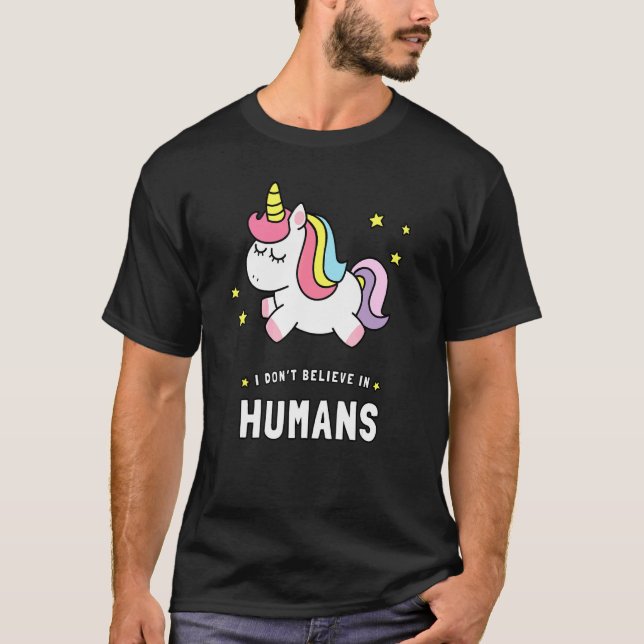 Camiseta No creo en el arcoiris de Unicornio humano (Anverso)