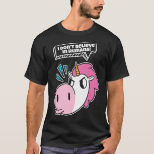 Camiseta No creo en el Unicornio místico humano