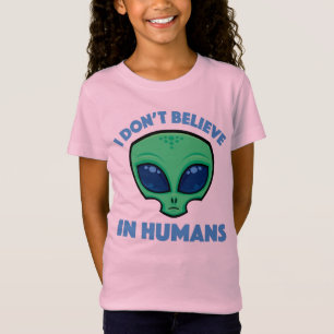 Camiseta No Creo En Humanos Dibujo Alien