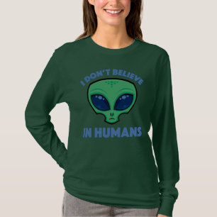 Camiseta No Creo En Humanos Dibujo Alien