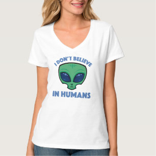Camiseta No Creo En Humanos Dibujo Alien