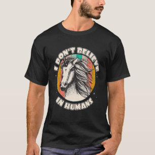 Camiseta No creo en humanos retro Unicornio mágico Q