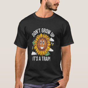 Camiseta No crezca las divertidas abejas retro de girasol