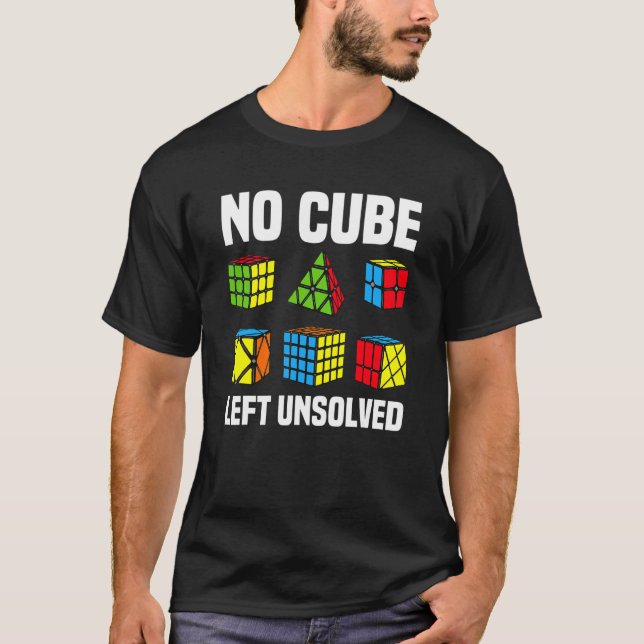 Camiseta No Cube Left Unsolved Cubo de rompecabezas competi (Anverso)