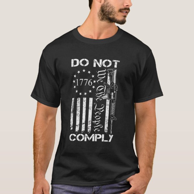 Camiseta No Cumple Con Ar15 La Bandera Estadounidense Pro G (Anverso)