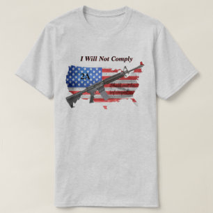 Camiseta No cumpliré la 2ª enmienda bandera de los Estados