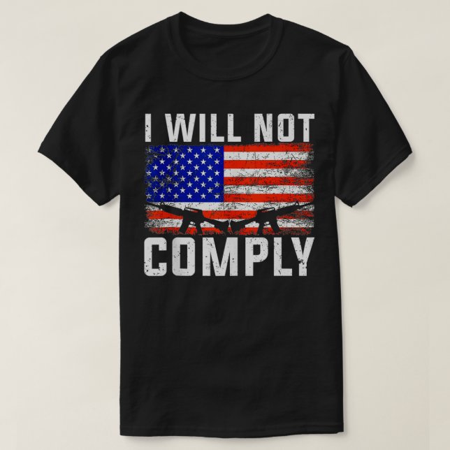 Camiseta No Cumpliré La Segunda Enmienda ProGun American (Diseño del anverso)