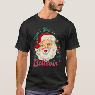 Camiseta No dejes de creer en Santa Navidades Vintage Retro