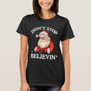 Camiseta No Dejes de Creer Santa Claus Divertido Rostro de