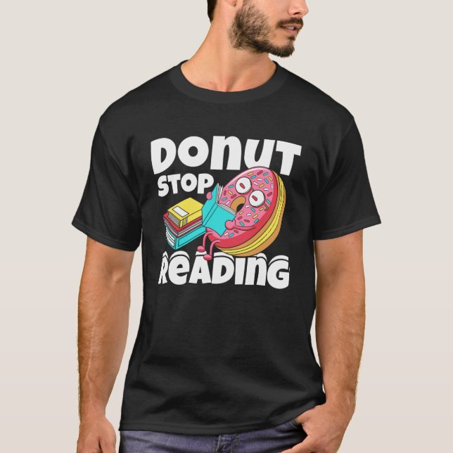 Camiseta No dejes de leer libro leyendo biblioteca (Anverso)