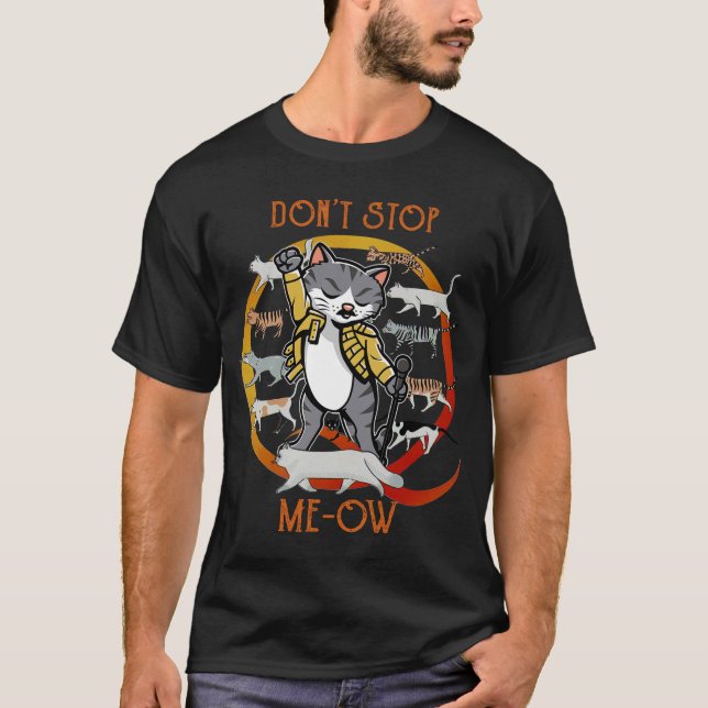 Camiseta No dejes de meow Freddie Purcurio, gato gracioso (Anverso)