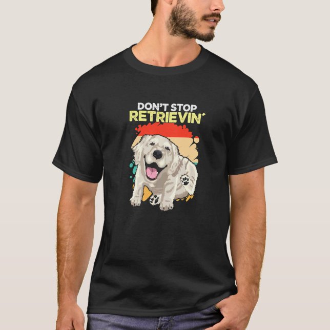 Camiseta No dejes de recuperar el perro retro de Golden Ret (Anverso)