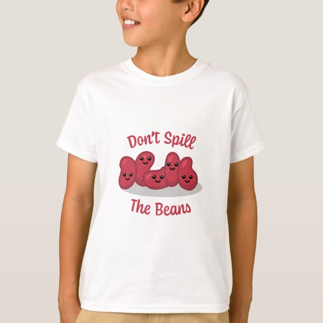 Camiseta ¡No Derramen Las Judías! Personalizado Cute Bean (Anverso)