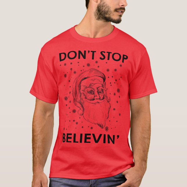 Camiseta No detengan a los Navidades de Believin Santa (Anverso)