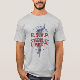 Camiseta No dice RSVP en la estatua de la libertad