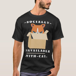 Camiseta No Disponible Socialmente Con Gato Amante De Gatos