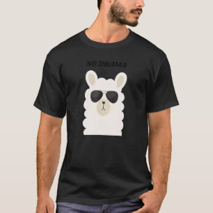 Camiseta No Drama Llama Animal Pun Llama Genial Con Gafas
