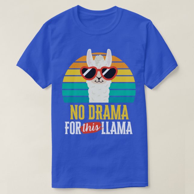 Camiseta No Drama para Este Llama Divertido Animación Vinta (Diseño del anverso)