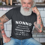 Camiseta No | El abuelo es para los ancianos Día del Padre<br><div class="desc">¡El abuelo es para los ancianos, así que en su lugar es Nonno! Esta increíble camiseta es perfecta para el Día del Padre, los cumpleaños, o para celebrar que sea un nuevo abuelo o abuelo. El diseño muestra el dicho "No, porque el abuelo es para los viejos" con letras blancas....</div>
