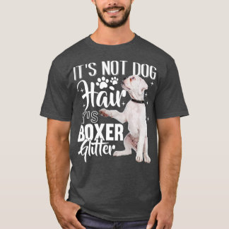 Camiseta No el pelo del perro su Purpurina perro bóxer blan