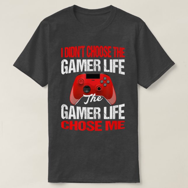 Camiseta No elegí al jugador divertido de la vida de gamer  (Diseño del anverso)