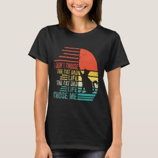 Camiseta No Elegí La Vida De Papá Gato Retro Día Del Padre