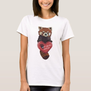 Camiseta No en mi reloj - panda roja con el corazón