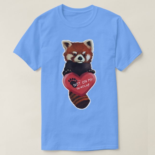 Camiseta No en mi reloj Panda Rojo con corazón (Diseño del anverso)