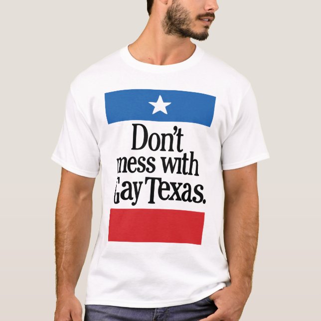 Camiseta No ensucie con Tejas gay (Anverso)