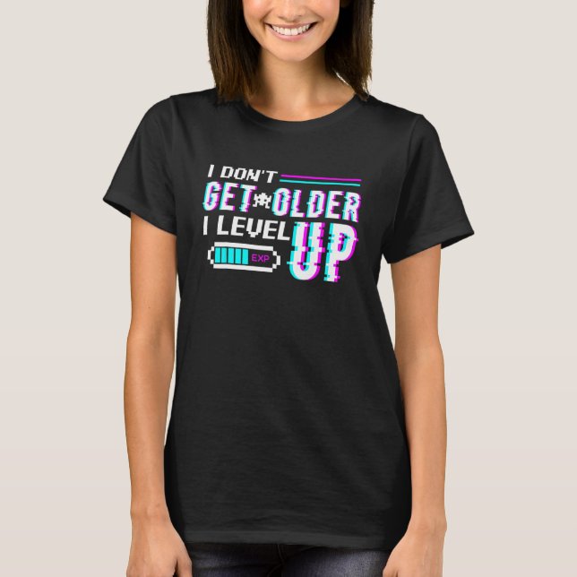 Camiseta No envejecer I Nivel Up Program Computer Geek (Anverso)