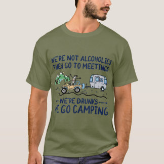 Camiseta No Eran Alcohólicos sino Que Iban A Reuniones Borr