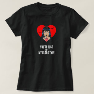 Camiseta "No eres mi tipo de sangre" Gracioso vampiro